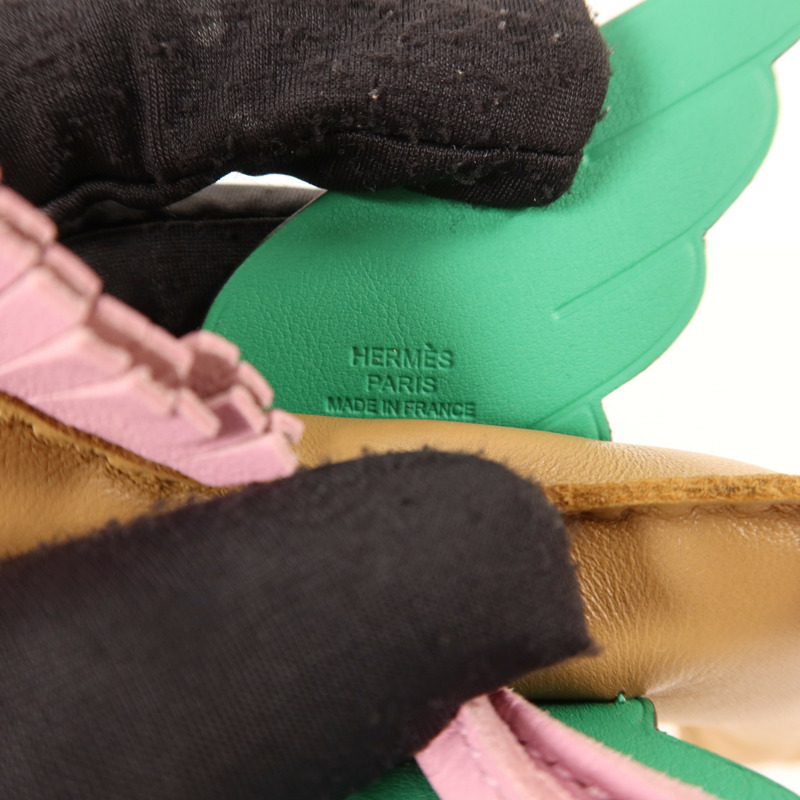 HERMES Milo皮革/Swift皮革Rodeo Pegase MM掛飾Mauve Sylvestre/Chai-4