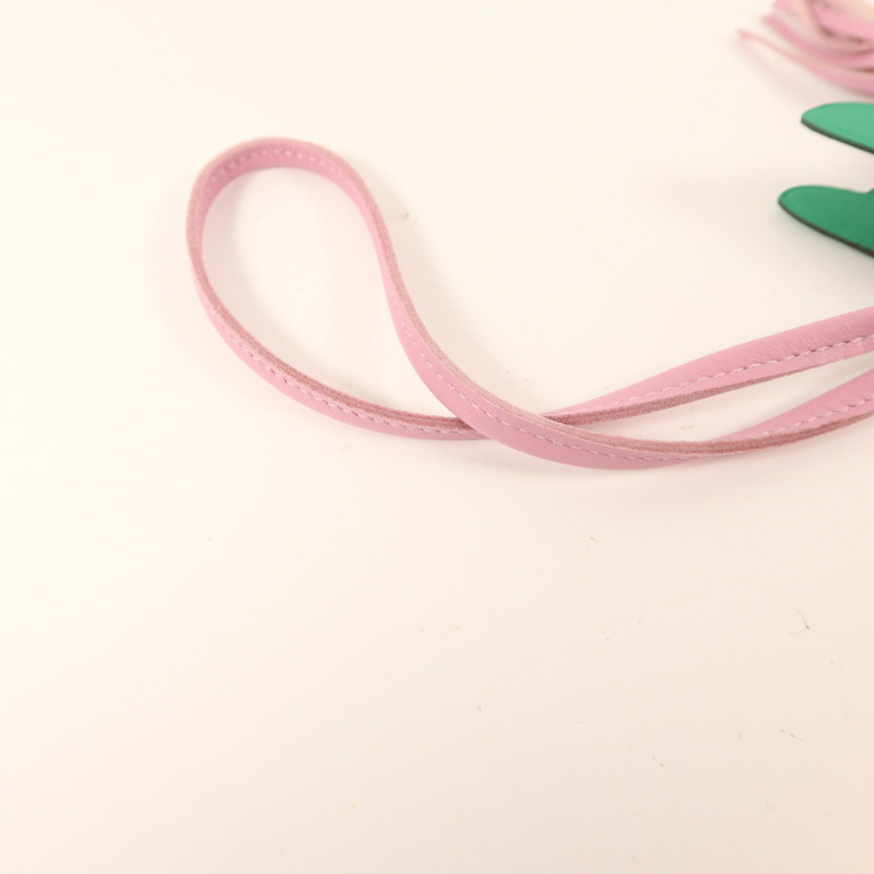 HERMES Milo皮革/Swift皮革Rodeo Pegase MM掛飾Mauve Sylvestre/Chai-10