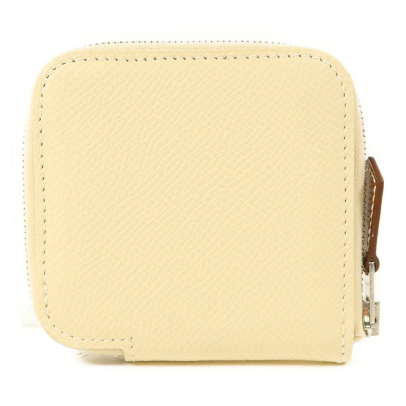 HERMES Epsom皮革Silk'In Coins Bag銀扣零錢包Nata-1