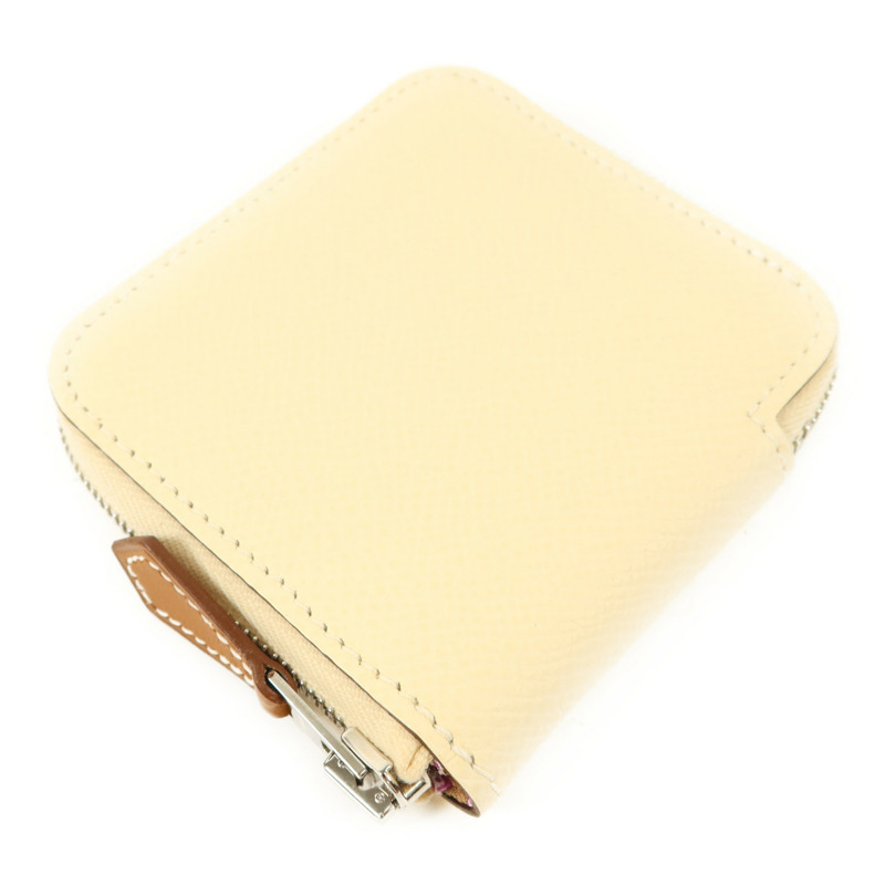 HERMES Epsom皮革Silk'In Coins Bag銀扣零錢包Nata-2