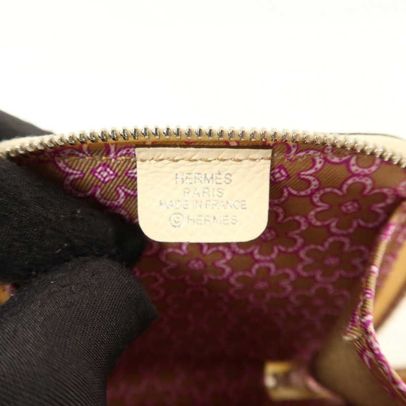 HERMES Epsom皮革Silk'In Coins Bag銀扣零錢包Nata-5
