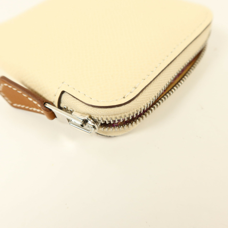 HERMES Epsom皮革Silk'In Coins Bag銀扣零錢包Nata-10