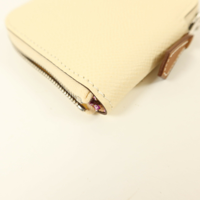 HERMES Epsom皮革Silk'In Coins Bag銀扣零錢包Nata-11