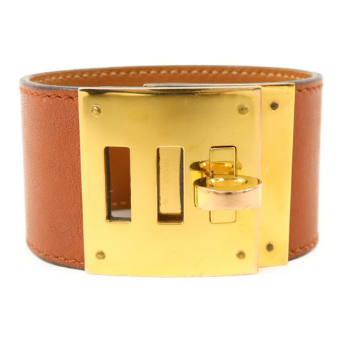 HERMES Swift皮革Kelly Dog Bracelet金扣手鐲