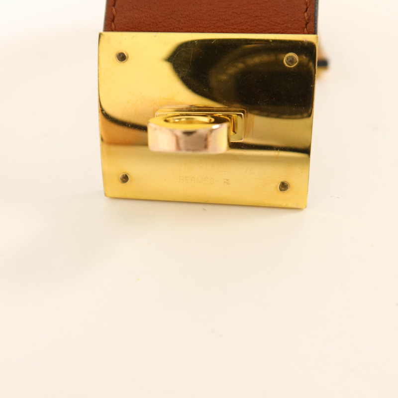 HERMES Swift皮革Kelly Dog Bracelet金扣手鐲-4