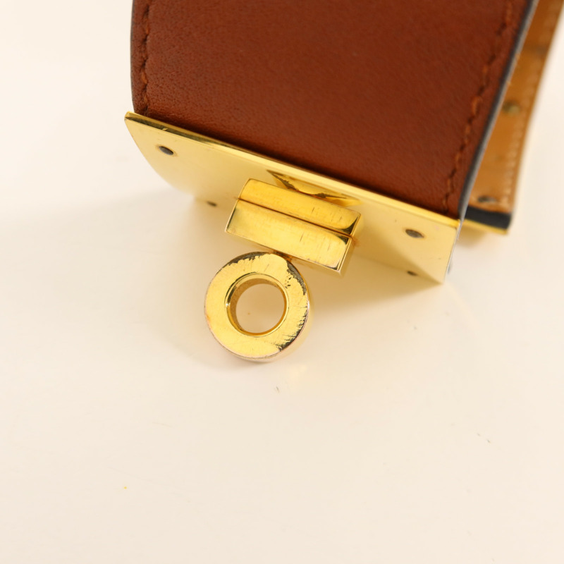 HERMES Swift皮革Kelly Dog Bracelet金扣手鐲-5