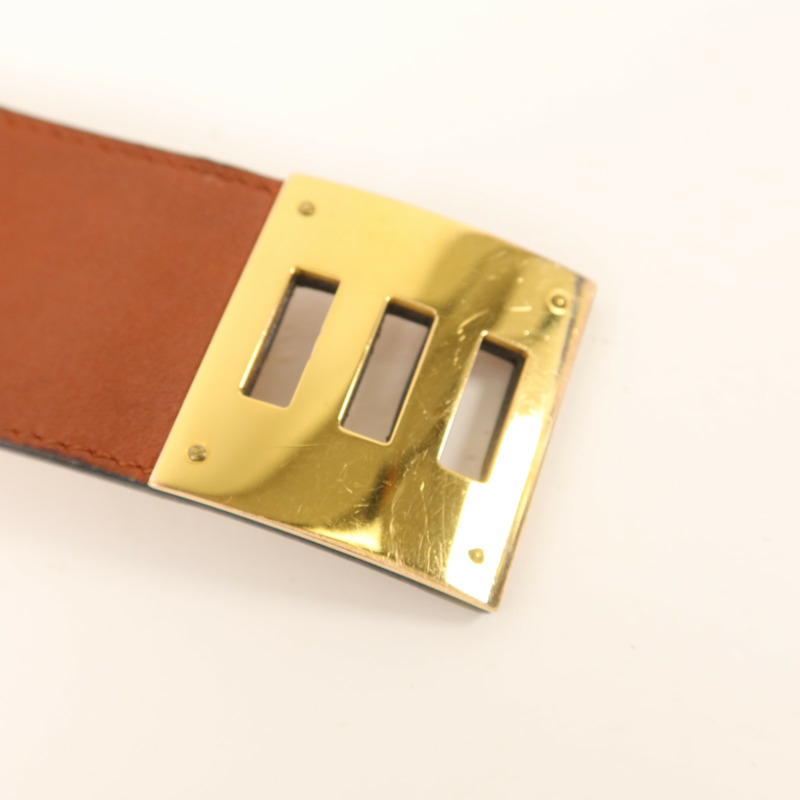 HERMES Swift皮革Kelly Dog Bracelet金扣手鐲-6