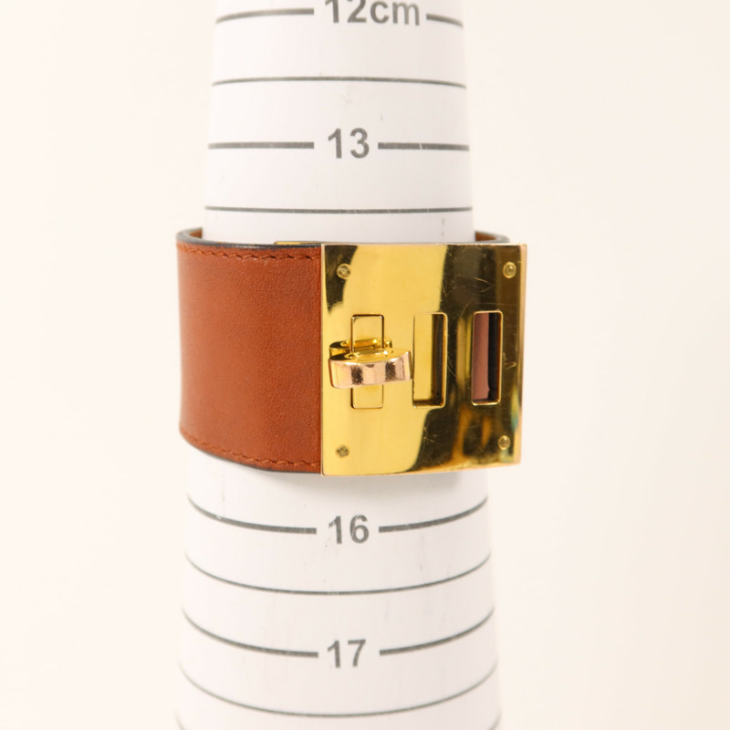 HERMES Swift皮革Kelly Dog Bracelet金扣手鐲-10