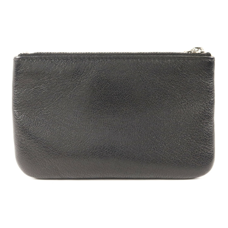CHANEL 牛皮皮革Mini Pouch銀扣小袋-1