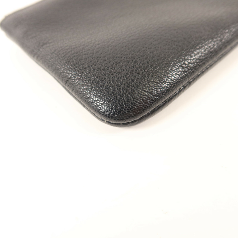 CHANEL 牛皮皮革Mini Pouch銀扣小袋-10