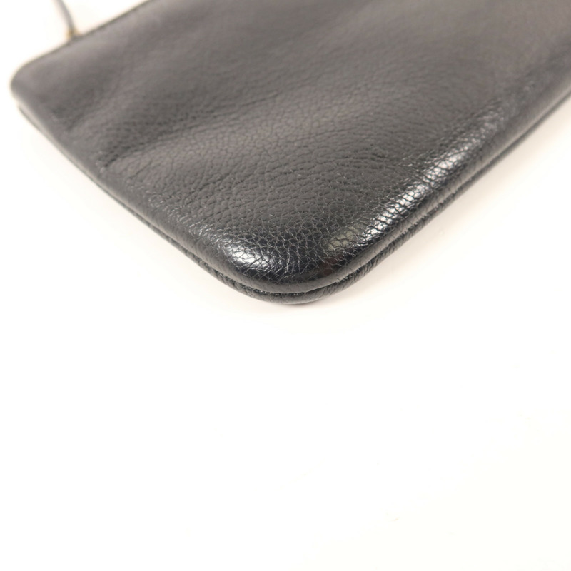 CHANEL 牛皮皮革Mini Pouch銀扣小袋-12