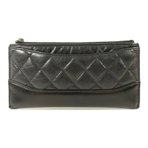 CHANEL 牛皮皮革Long Wallet金扣長錢包