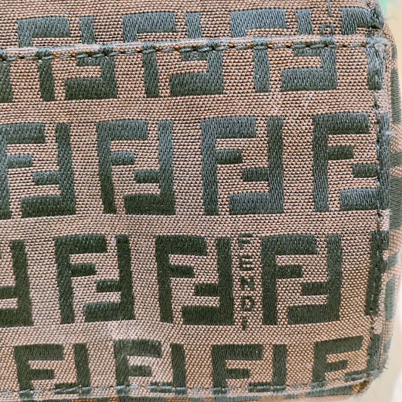 TK1982	芬廸 中古 手提包  Fendi Vintage Small Zucchino Tote Bag Canvas Brown-11