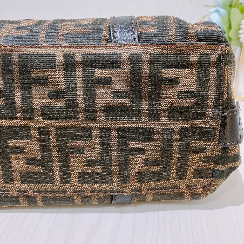 TK1983	 Fendi Vintage Zucca Buston Handle Bag Canvas Brown-10