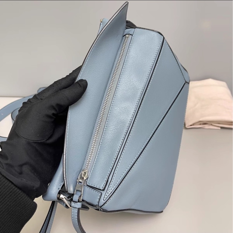 🎩👠Loewe羅意威Puzzle小号 霧霾蓝幾何包 尺寸24×16 附件肩帶-10