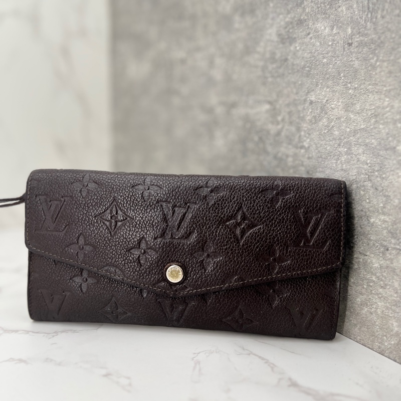 香緹國際精品 893 LV咖啡色壓紋長夾-0