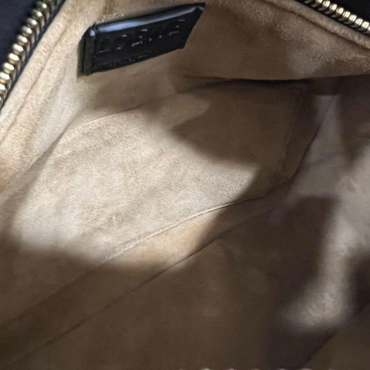 東區正精品㊣LOEWE PUZZLE 黑色小牛皮銀扣拼接幾何拼圖編織手把手提肩背斜背包兩用包小款 RZ6322-12