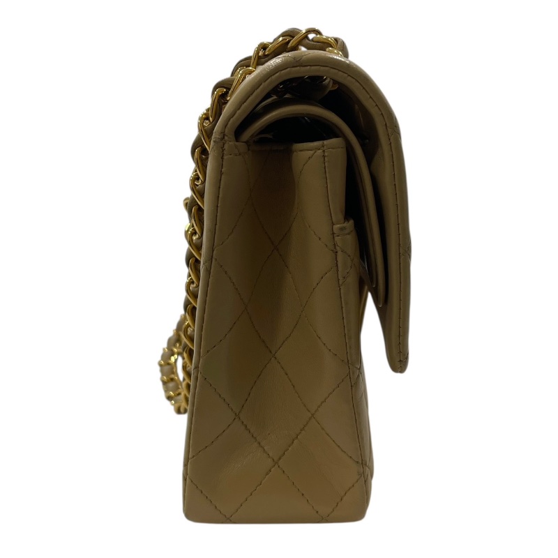 CHANEL 香奈兒 MATELASSE CF25 肩背包 羊皮 奶茶色 金釦-3