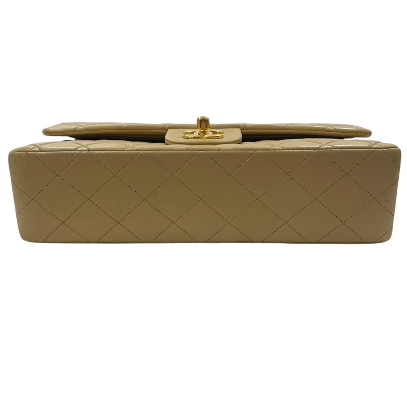 CHANEL 香奈兒 MATELASSE CF25 肩背包 羊皮 奶茶色 金釦-5