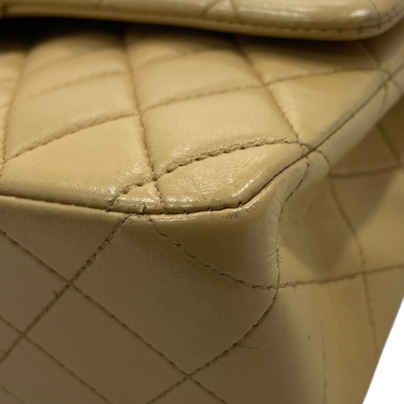 CHANEL 香奈兒 MATELASSE CF25 肩背包 羊皮 奶茶色 金釦-7