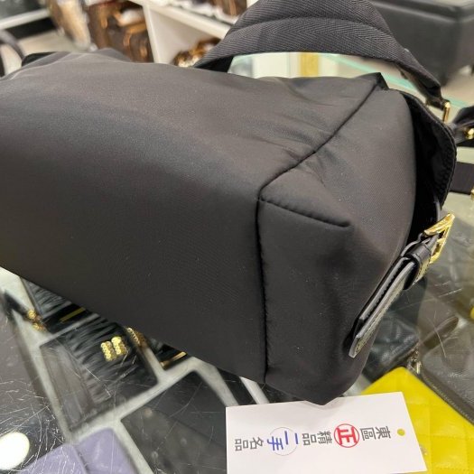東區正精品㊣PRADA 1BC264 黑色尼龍金三角牌雙口袋相機包斜背包郵差包手提包 RZ6323-7