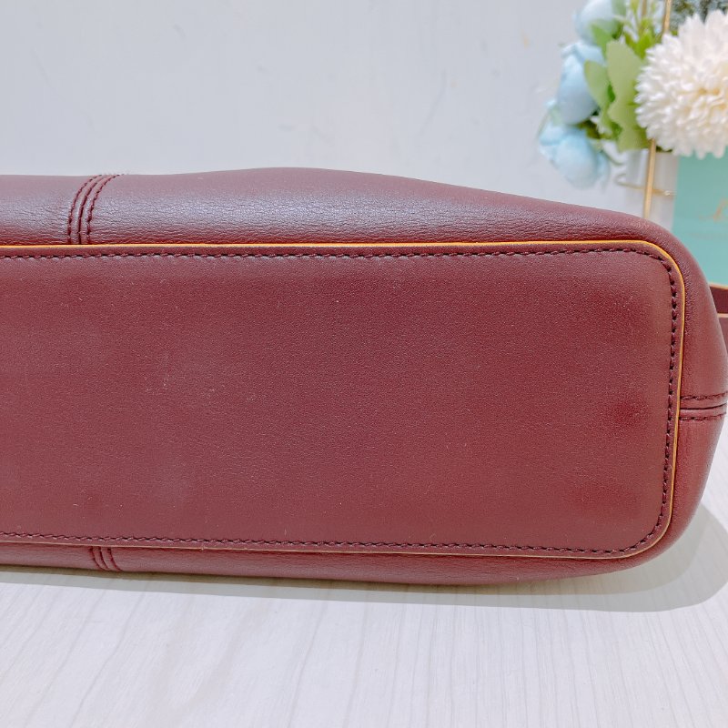 TK1981	 Loewe Vintage Flap Shoulder Bag Lambskin Red x Yellow-8