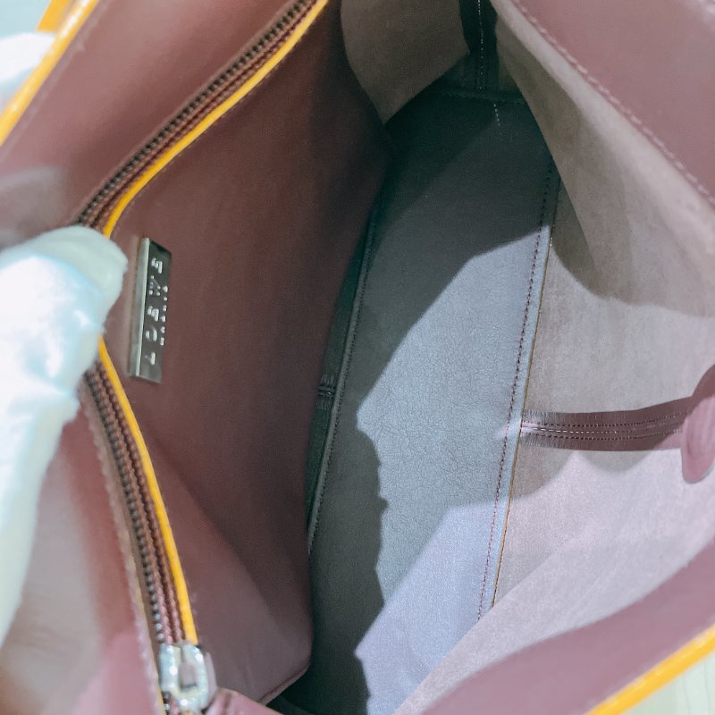 TK1981	 Loewe Vintage Flap Shoulder Bag Lambskin Red x Yellow-21