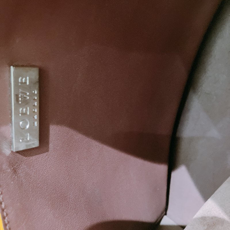 TK1981	 Loewe Vintage Flap Shoulder Bag Lambskin Red x Yellow-22