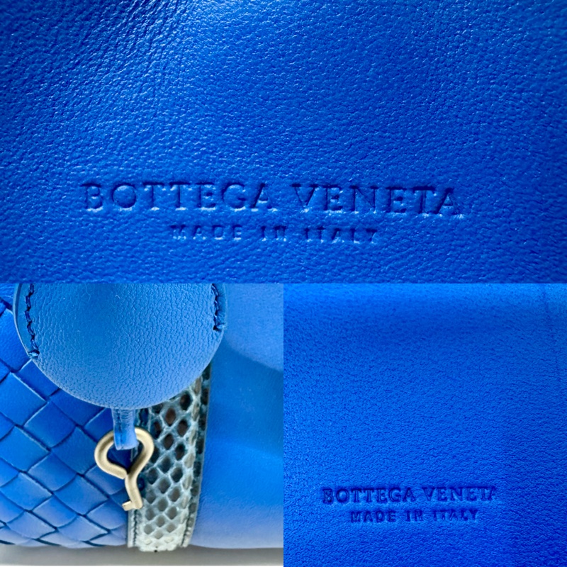 寶緹嘉 BOTTEGA VENETA  羅馬系列雙用藍色蟒蛇皮手提／肩背包 附鏡子 ROMA PYTHON B05217594B W/MIRROR-8