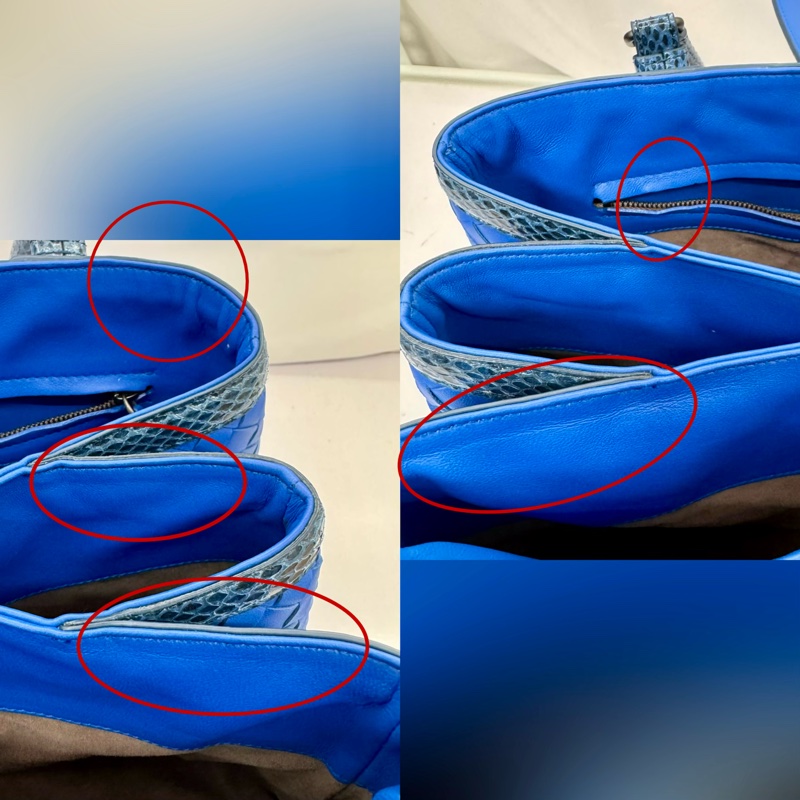 寶緹嘉 BOTTEGA VENETA  羅馬系列雙用藍色蟒蛇皮手提／肩背包 附鏡子 ROMA PYTHON B05217594B W/MIRROR-9