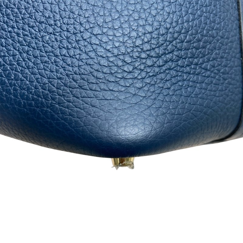 HEREMS 愛馬仕 PICOTIN 18 菜籃子 TC皮 藏青色 金扣-5