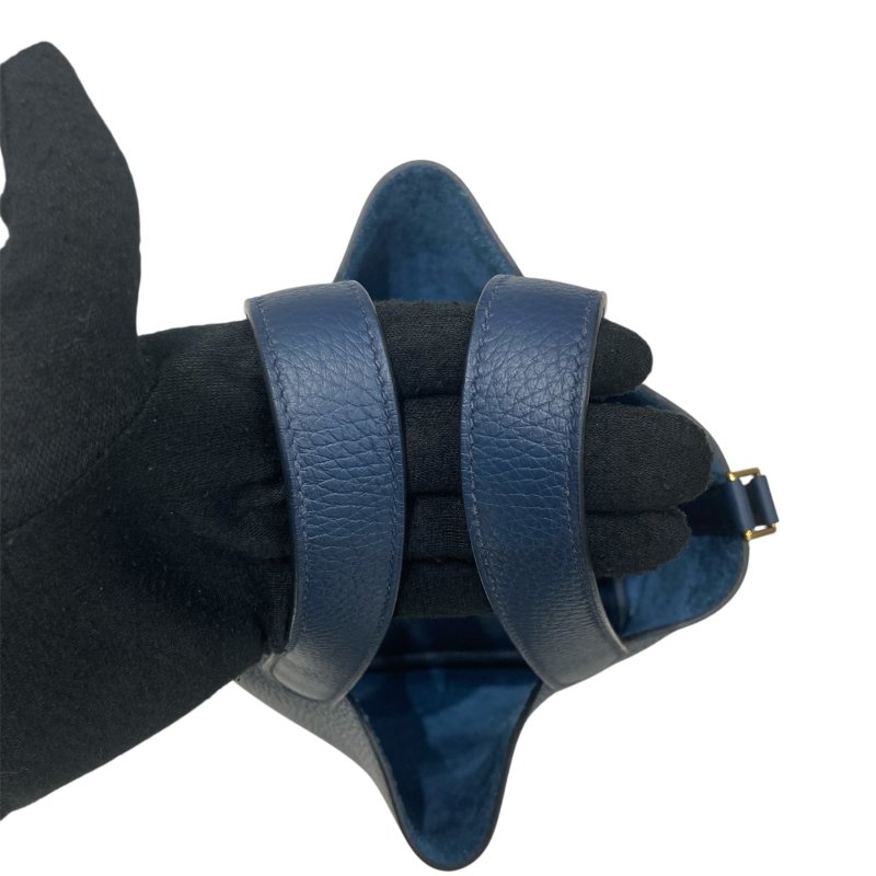 HEREMS 愛馬仕 PICOTIN 18 菜籃子 TC皮 藏青色 金扣-10