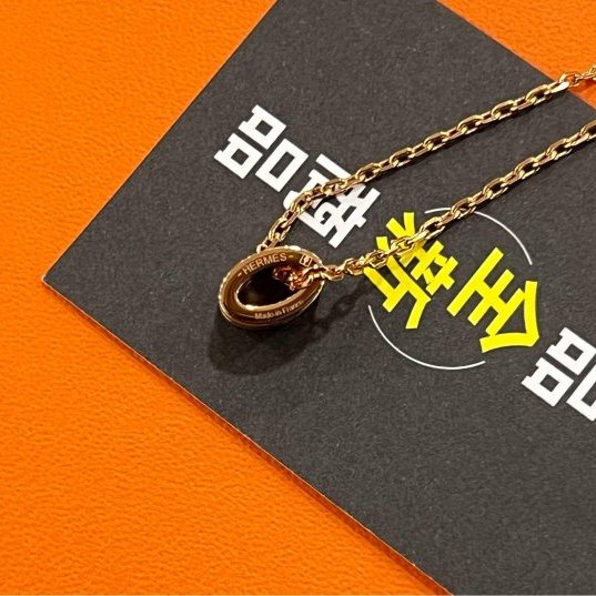 東區正精品㊣HERMES MINI POP H 全新愛馬仕大象灰色墜飾玫瑰金鍊琺瑯立體鏤空項鍊迷你款 RZ6327-5