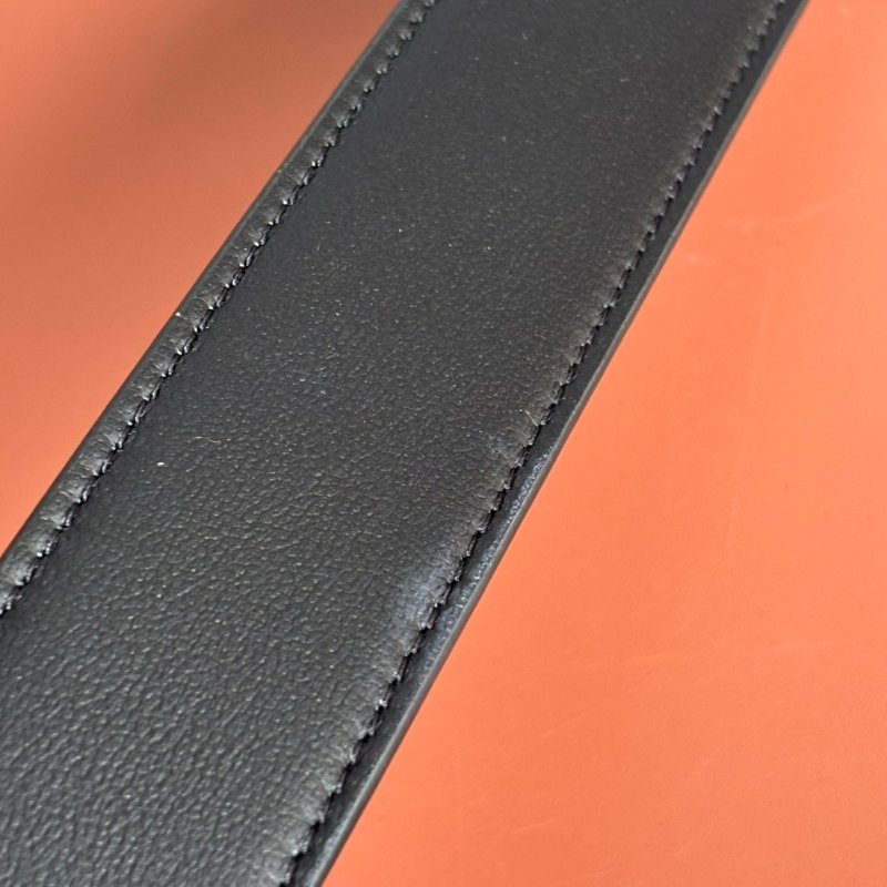 ::FENDI:: 滿版 FF圓形皮帶 黑色皮革雙面皮帶 腰帶 110 公分-8