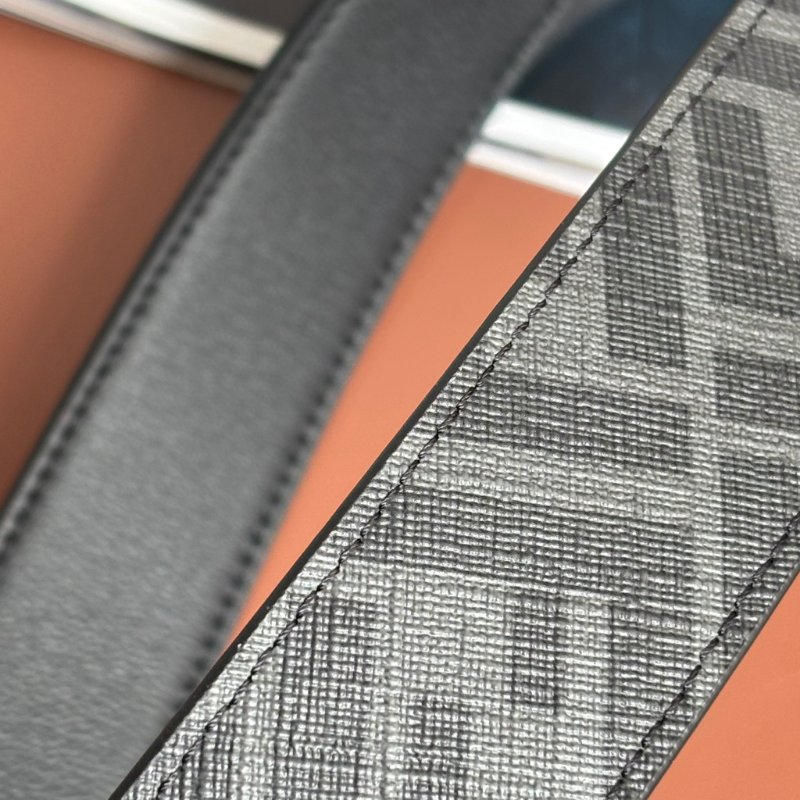 ::FENDI:: 滿版 FF圓形皮帶 黑色皮革雙面皮帶 腰帶 110 公分-9