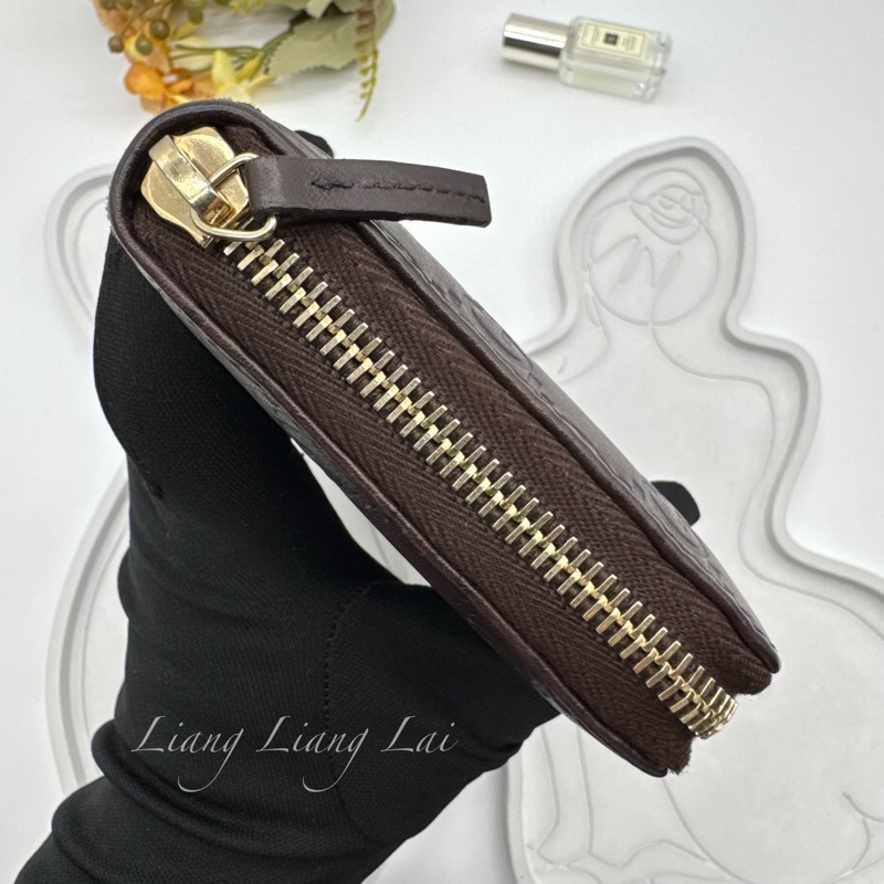 GUCCI 古馳 GG 壓紋金屬LOGO小牛皮深咖啡色長夾-19