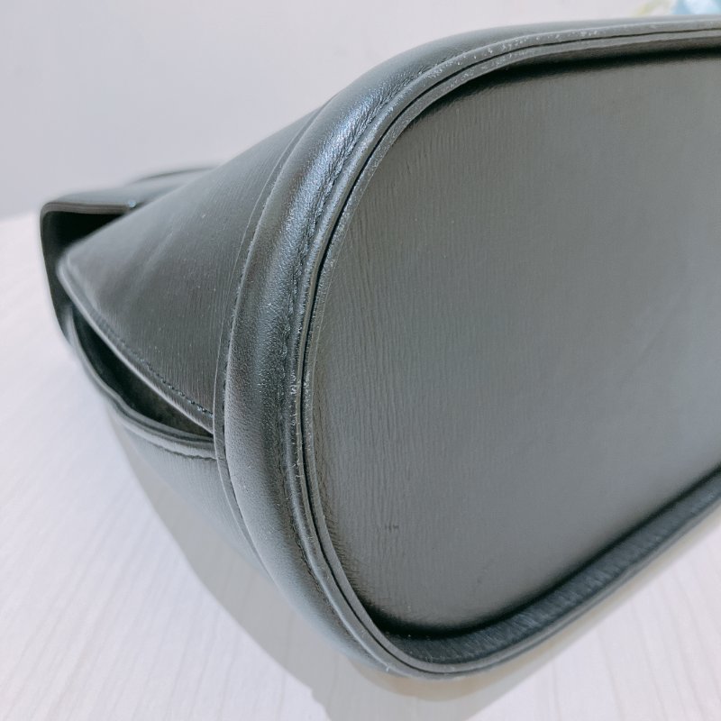 TK1985	華倫天奴 中古 黑色 手提包 Valentino Vintage Twist Lock Bag Clafskin Black x GHW #No Number-5