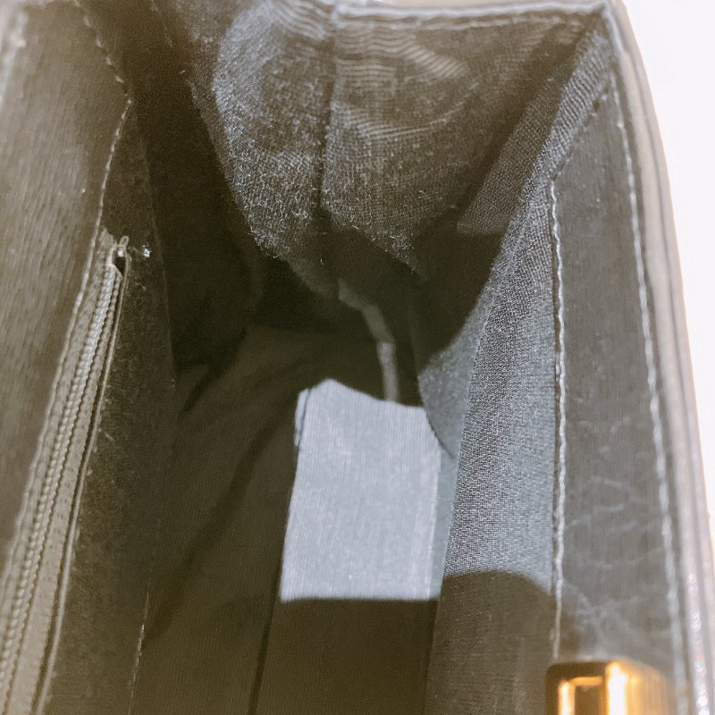 TK1985	華倫天奴 中古 黑色 手提包 Valentino Vintage Twist Lock Bag Clafskin Black x GHW #No Number-21