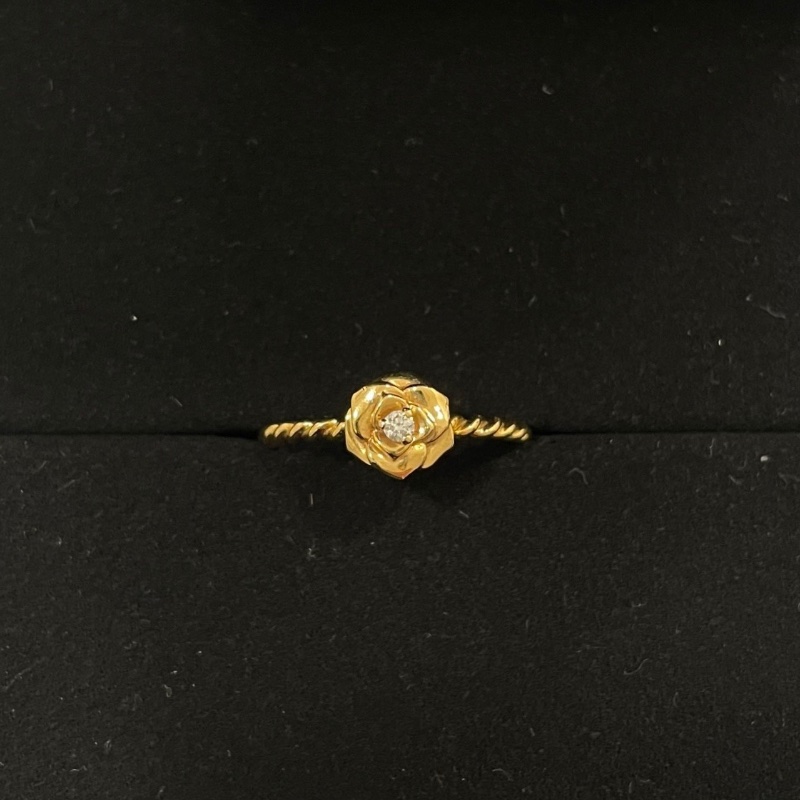 PIAGET 伯爵 玫瑰鑽石戒指 K18YG #51-1