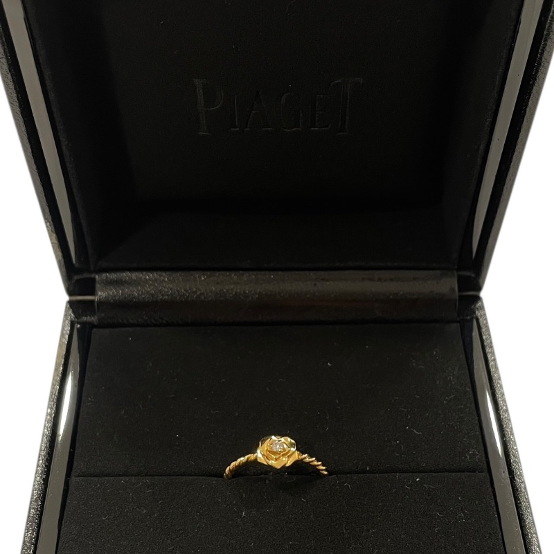 PIAGET 伯爵 玫瑰鑽石戒指 K18YG #51-8