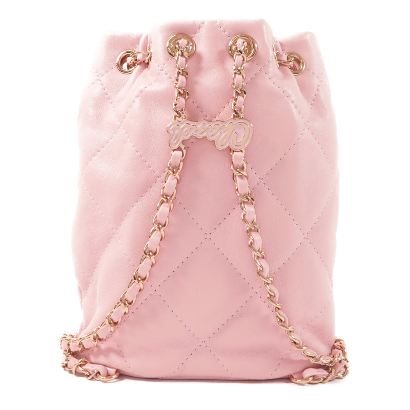 CHANEL 羊皮皮革Backpack金扣背包-1