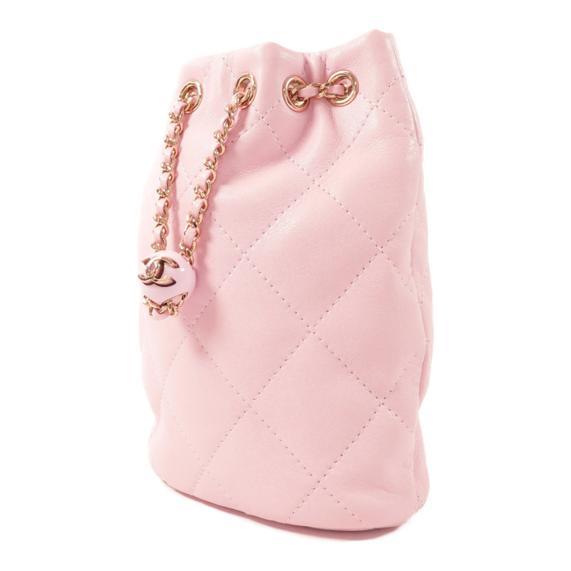 CHANEL 羊皮皮革Backpack金扣背包-2