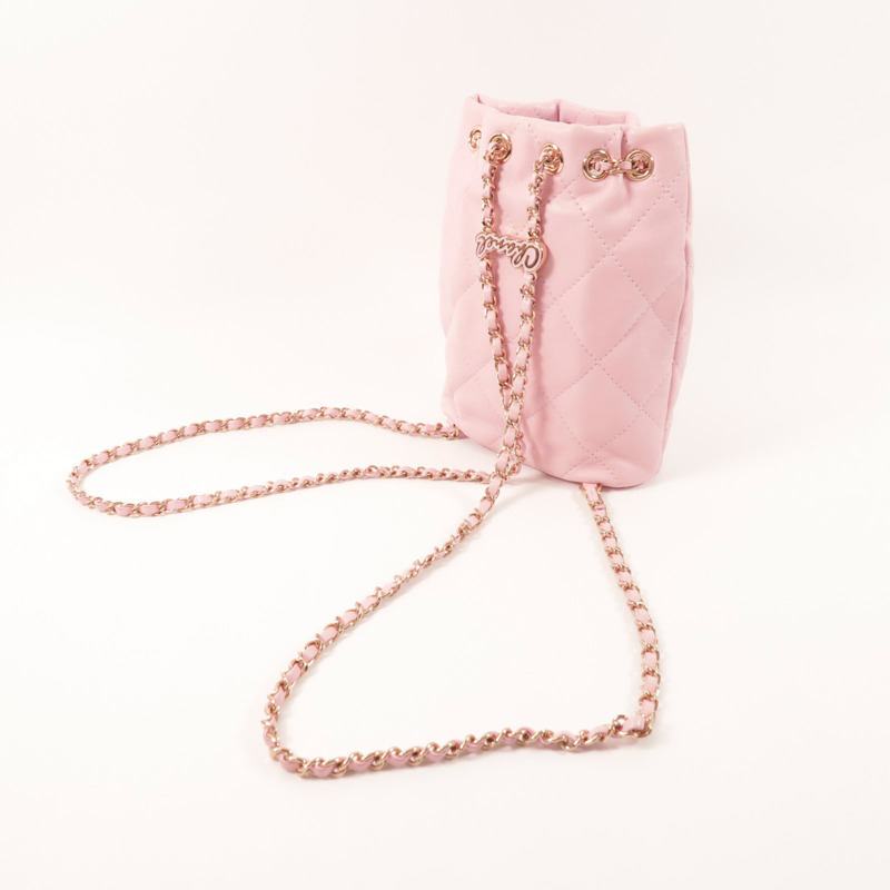 CHANEL 羊皮皮革Backpack金扣背包-7