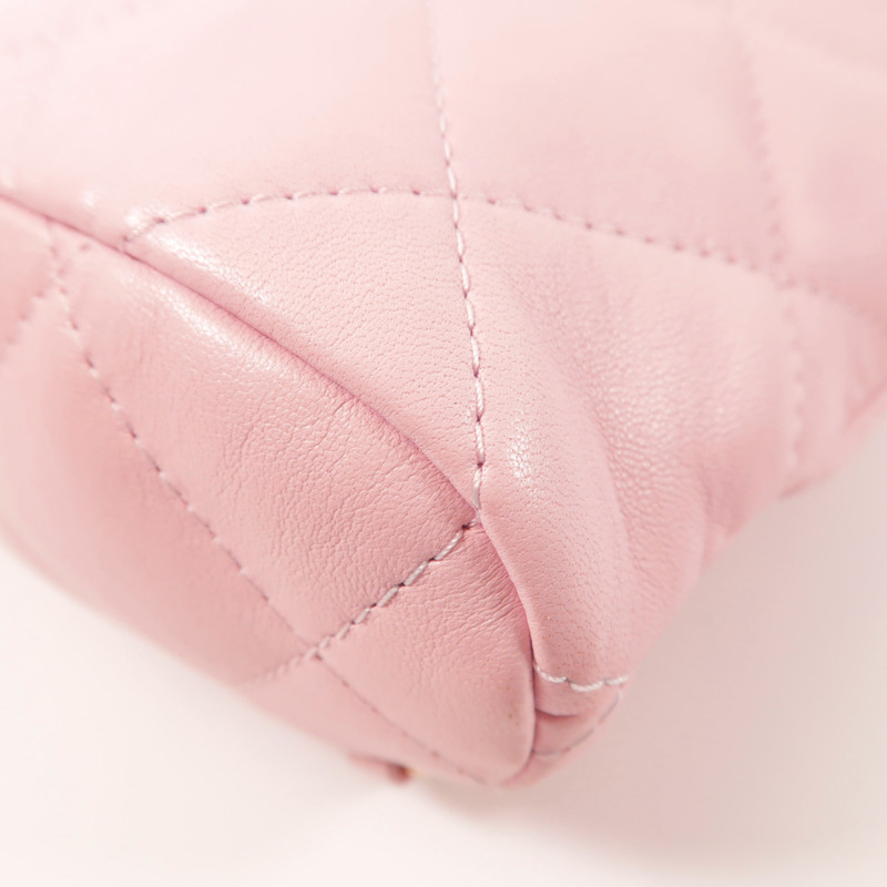 CHANEL 羊皮皮革Backpack金扣背包-9