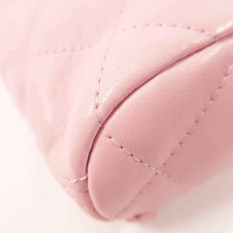 CHANEL 羊皮皮革Backpack金扣背包-10