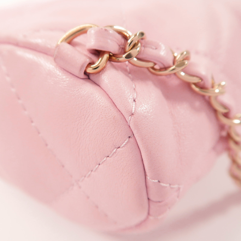 CHANEL 羊皮皮革Backpack金扣背包-11