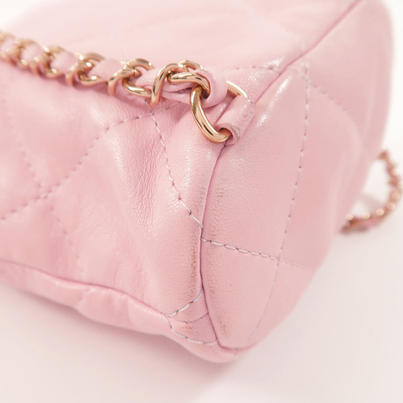 CHANEL 羊皮皮革Backpack金扣背包-12