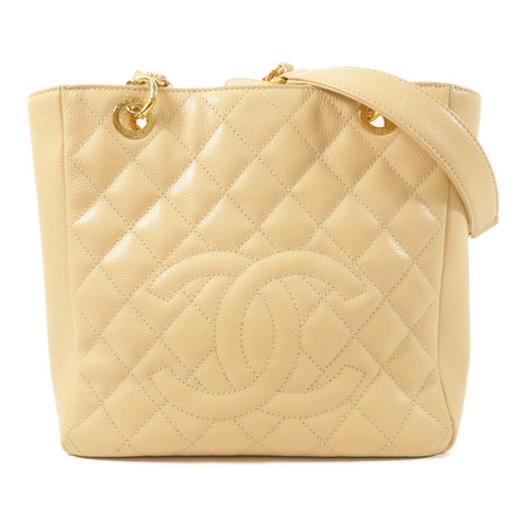 CHANEL 牛皮皮革PST金扣鏈帶肩背袋