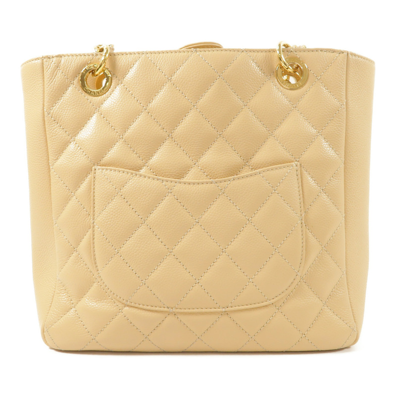 CHANEL 牛皮皮革PST金扣鏈帶肩背袋-1