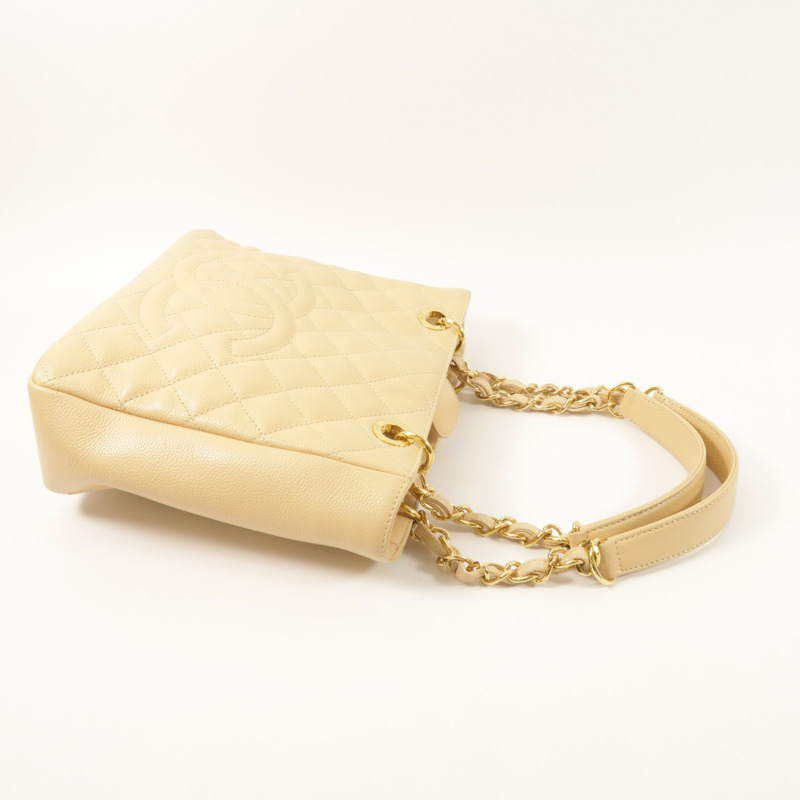 CHANEL 牛皮皮革PST金扣鏈帶肩背袋-8